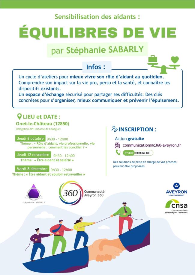 Un cycle d'ateliers pour mieux vivre son rôle d'aidant au quotidien